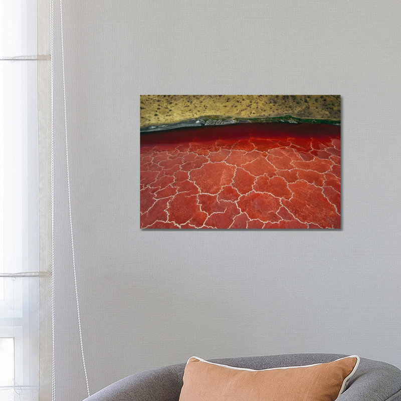 Soda And Algae Formations Near Shore Of Lake Natron, Great Rift Valley, Tanzania by Gerry Ellis - Wrapped Canvas Print