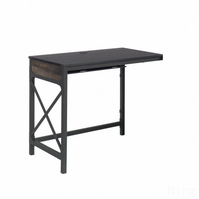Desk Return 36" With Expanded Workspace, Brown Finish