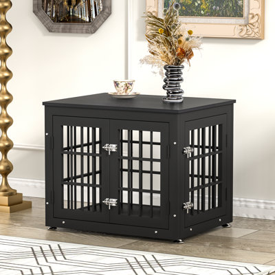 26 Inch Heavy Duty Dog Crate Furniture, Decorative Pet House End Table, Wooden Cage Kennel Furniture Indoor
