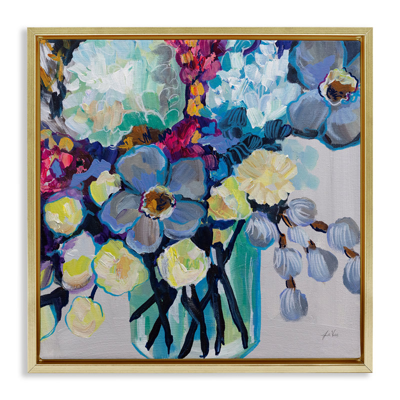 Cadre flottant Affectionate Bouquet de fleurs, design par Jeanette Vertentes, H 18 po x l 18 po