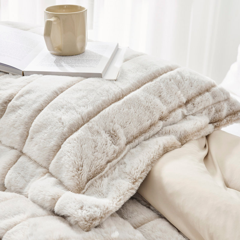 Ensemble d'édredon surdimensionné Coma, Édredon simple extra long + 1 taie décorative st, Beige