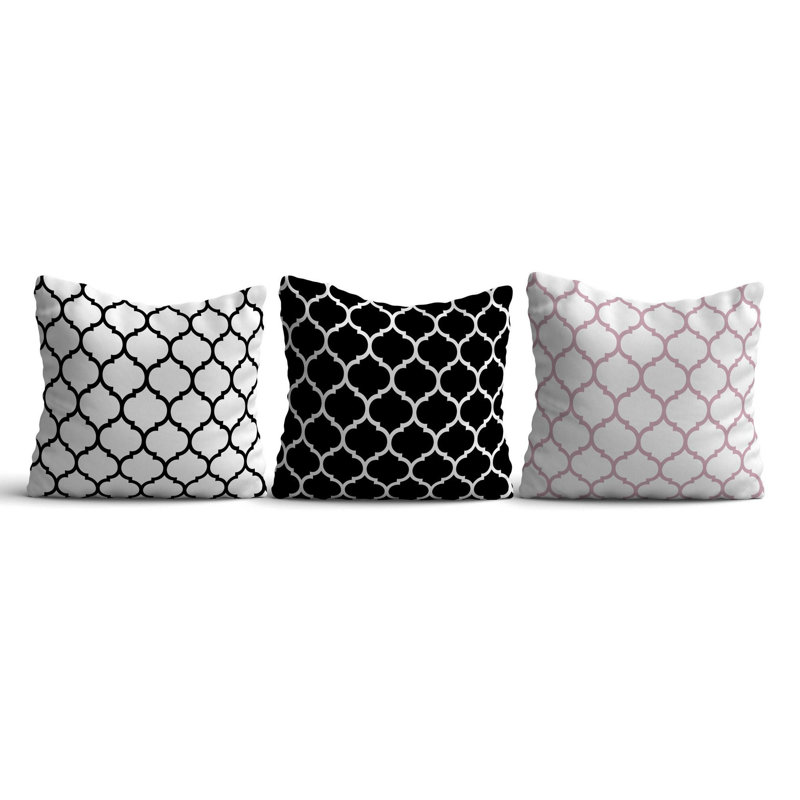 Ensemble de coussins confortables (3 pièces), 17 x 17 pouces | Rembourrage en silicone 50% coton / 50% polyester | Lavable à la machine, repassable, impression numérique | Parfait pour la décoration intérieure, les canapés et les chaises