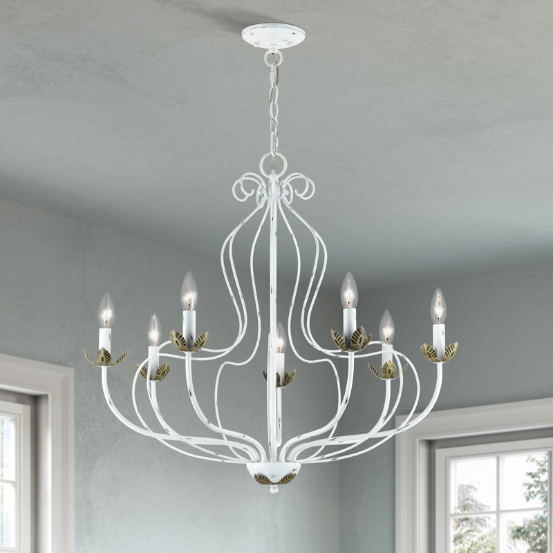 Bellamira Mallory 7-Light Dimmable Chandelier , Antique White