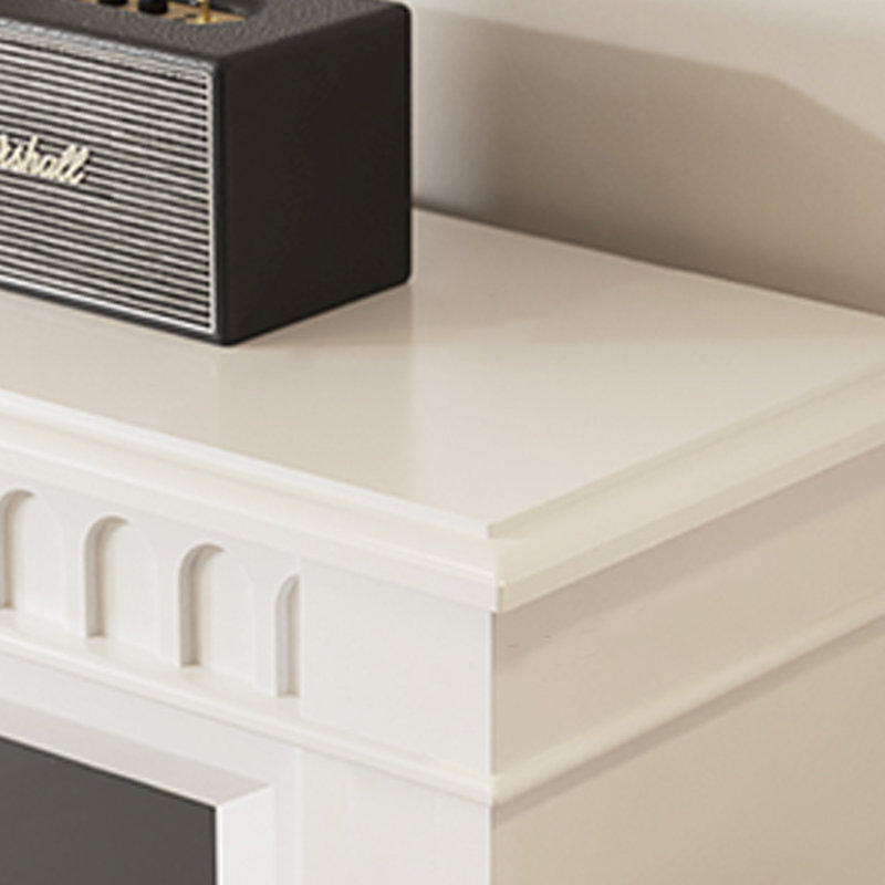 White + Black Manufactured Wood Electric Fireplace