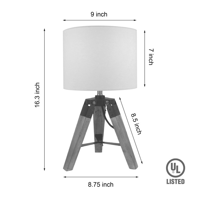 Dangerfield Solid Wood Tripod Lamp