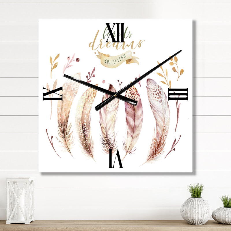 Horloge murale Vibrant Feathers, Moyen