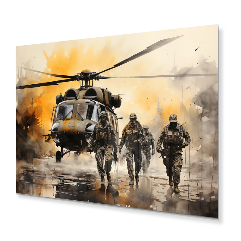 Armée camaraderie en armoiries I - Armée d'art mural en métal, H 12 po x l 20 po