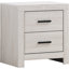 Table de chevet à 2 tiroirs avec poignées blanc côtier et bronze foncé mat, fonctionnalité de chambre à coucher, hauteur de 23,5 pouces avec design rectangulaire élégant pour le rangement, hauteur de l 21,6 po x profondeur 15,83 po-2058944532