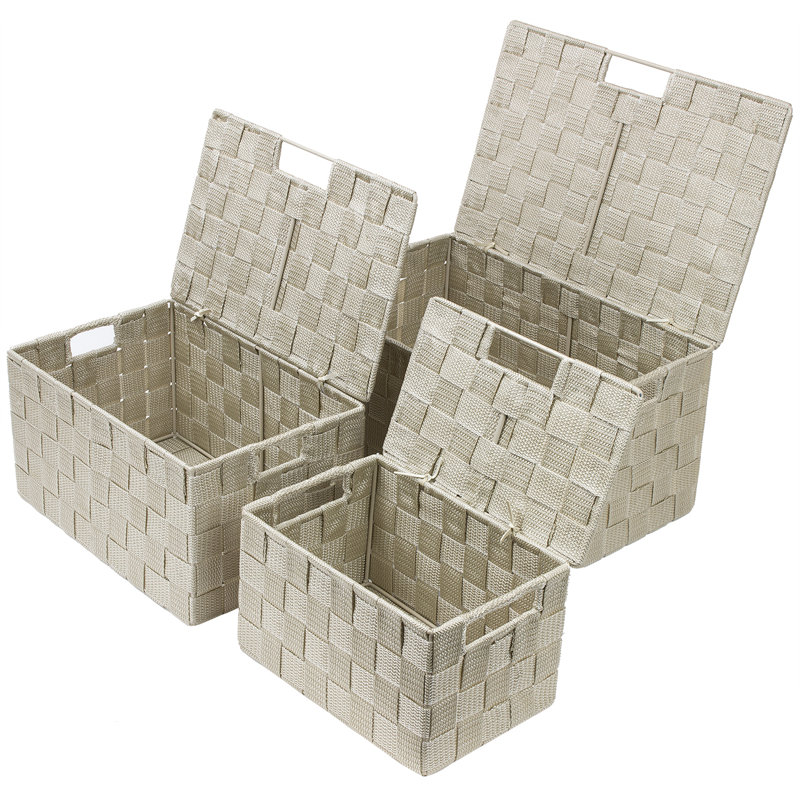 Ensemble de paniers 3 pièces Weave, Beige