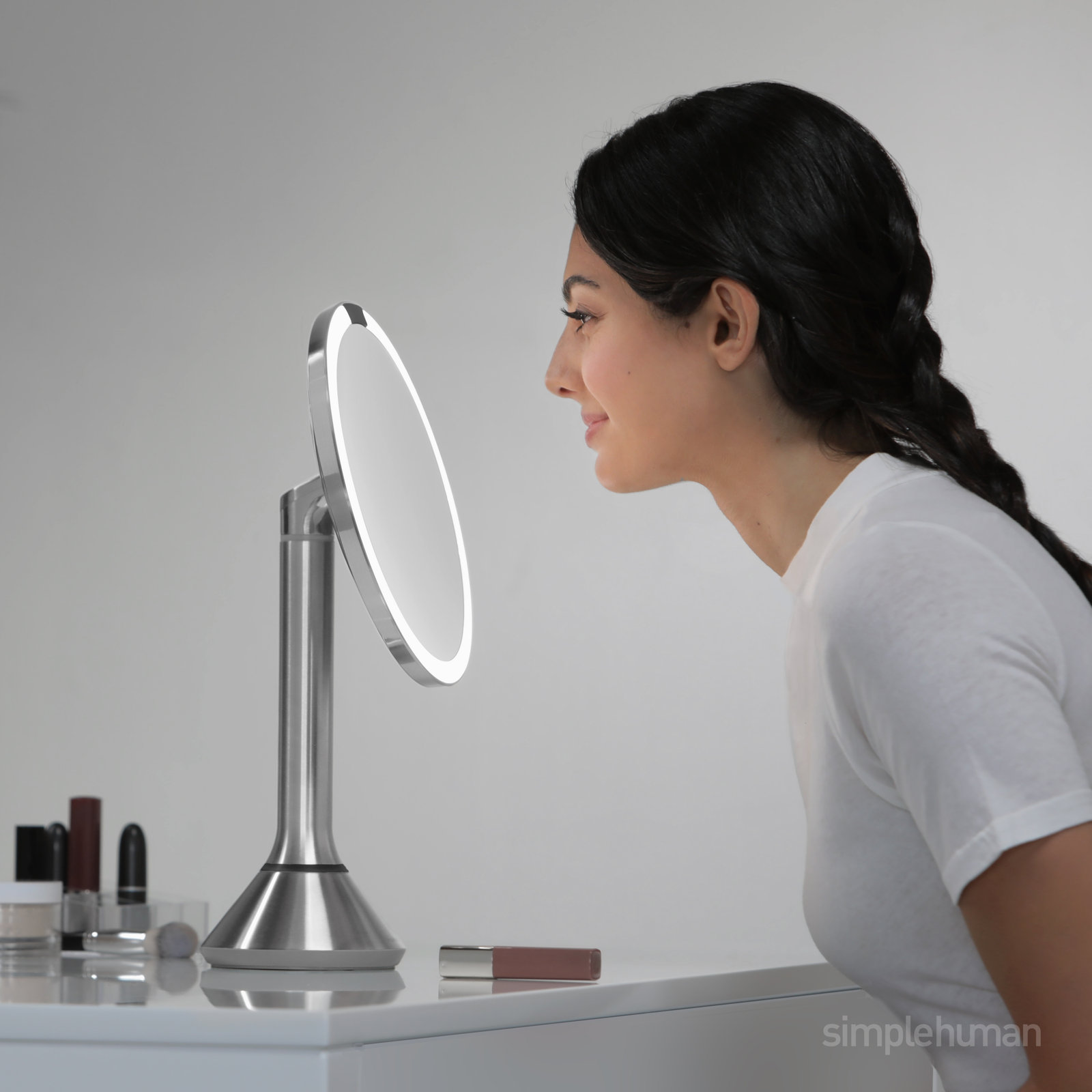 10" Makeup Mirror, Brushed