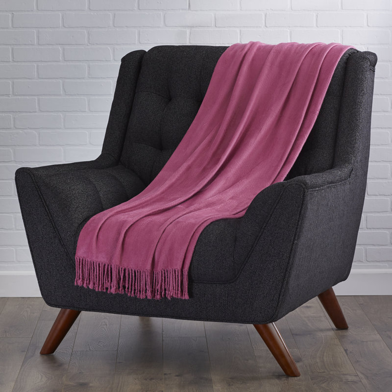 Tian Tian Hand Woven Throw Blanket, Plum