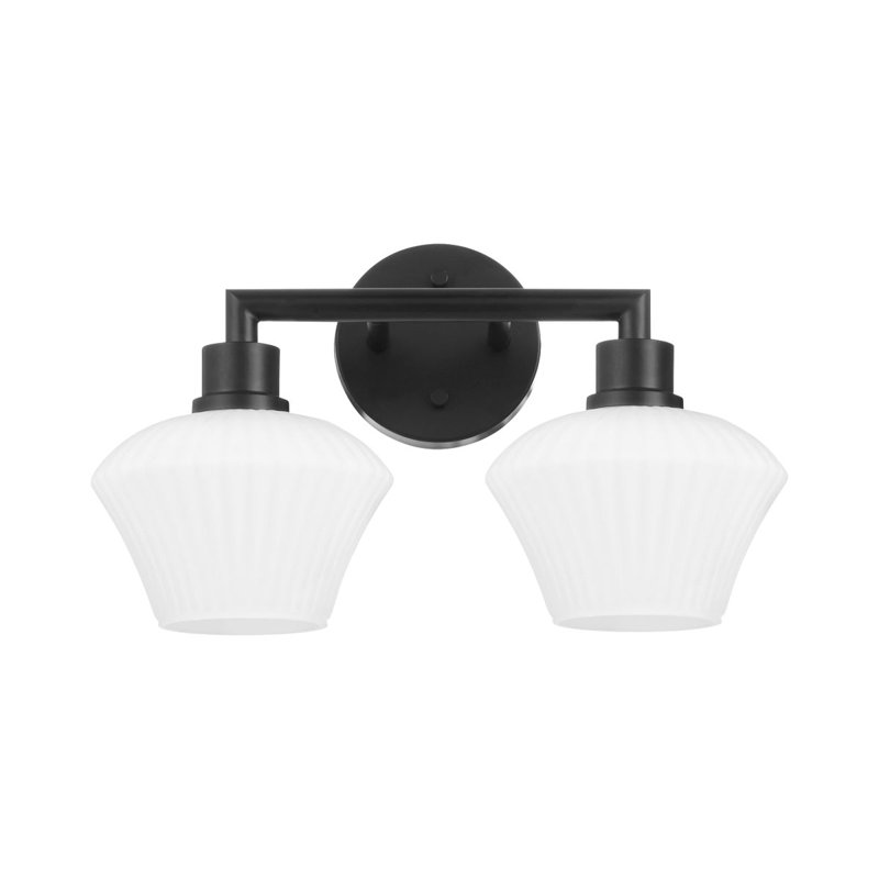Éclairage pour meuble-lavabo 2 lumières Monsita, Matte Black
