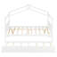 Lit double en bois avec lit gigogne simple, blanc-85764991