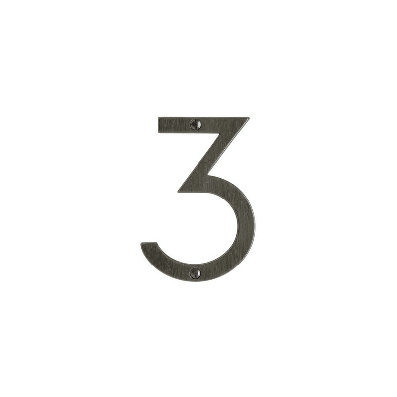 4" House Number, Silicon Bronze Brushed, 6, 2.75" H x 1.63" W x 0.25" D