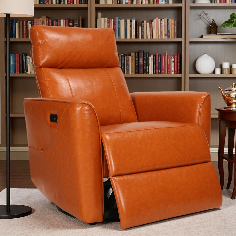 Power Recliner Chair Swivel Glider With Massage And Heat, Living Room Nursery Reclining Chair With USB, Faux Leather
