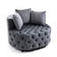 Siège en velours gris, accent pour le salon moderne avec fauteuil rembourré de mousse en velours,-646754737-646754763