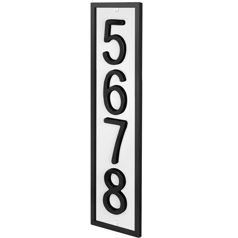 Plaque d'adresse flottante en aluminium Royal Shade, Noir, Oui, Blanc