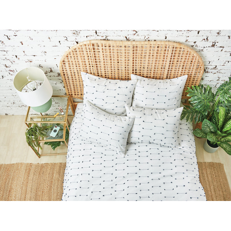 Housse de couette réversible en coton Mel White