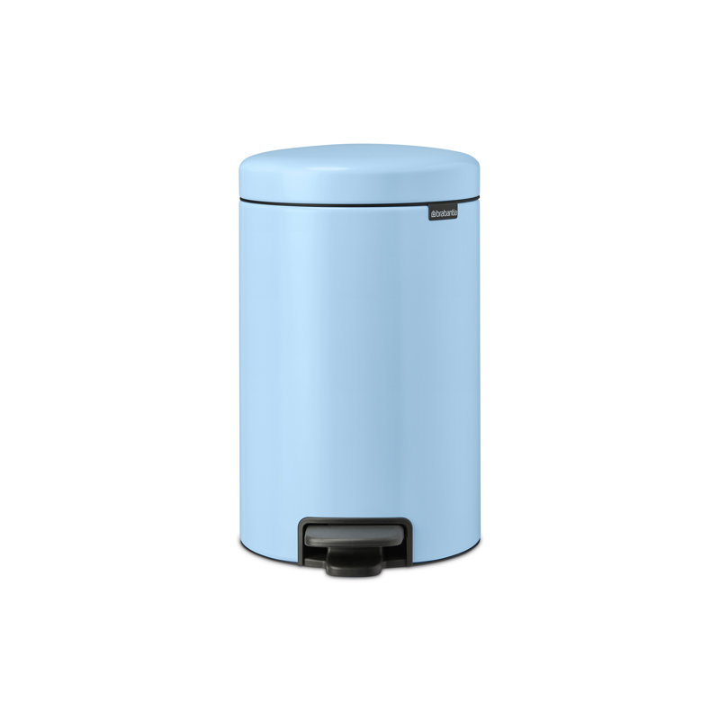 NewIcon Pedal Step On Trash Can, 12 L, Blue
