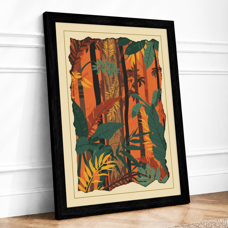 Jungle Depths Tropical - Print, Black, A3 - 42.0 x 29.7 cm