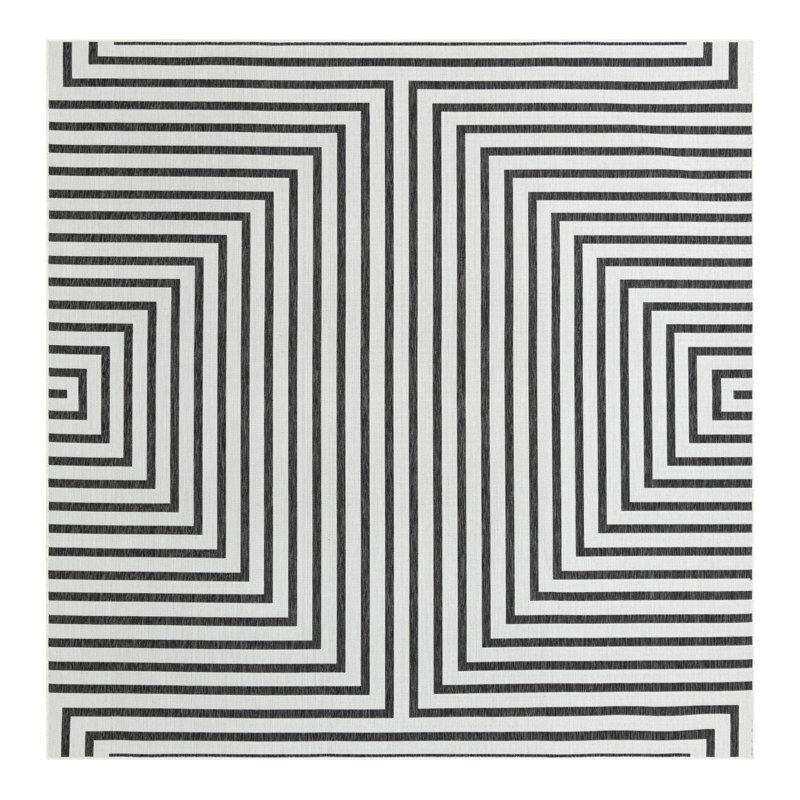 Geometric Indoor / Outdoor Rug, Square 10'