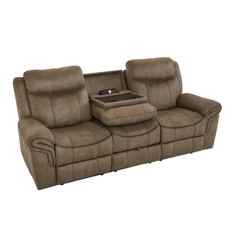 Allysia 87'' Faux Leather Reclining Sofa