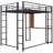 Full Size White Metal Loft Bed with Desk & Shelves-1948342163-1948342188