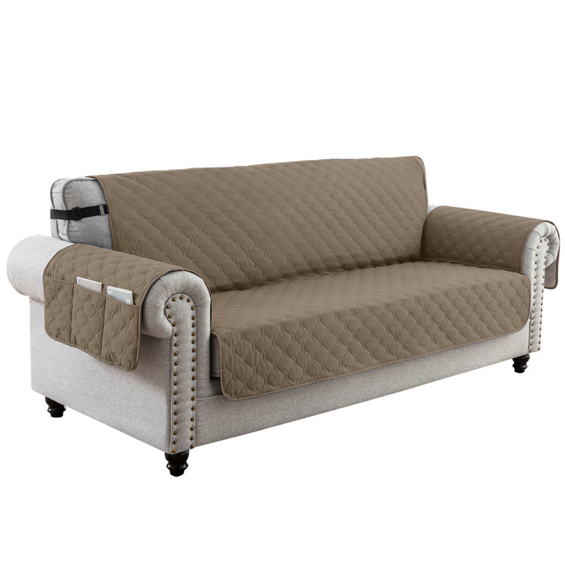 Housse pour canapé à coussins carrés/rectangulaires, Taupe, H 75 po x l 100 po