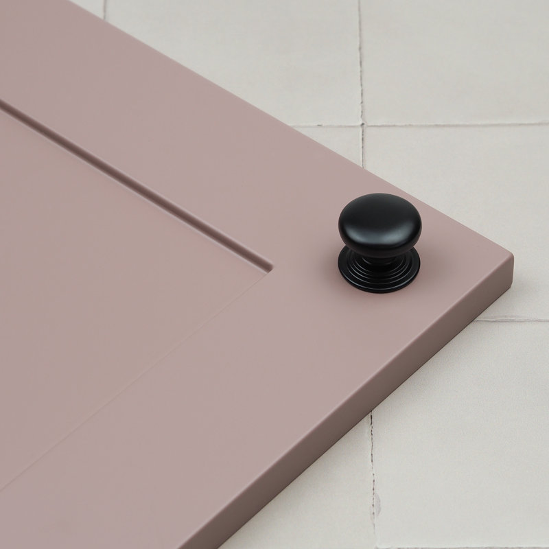 76mm Matt Black Cup Handle, 32mm Knob