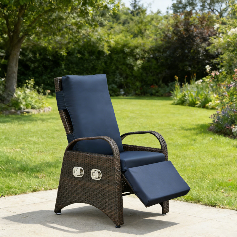 Fauteuil inclinable d'extérieur réglable, Bleu