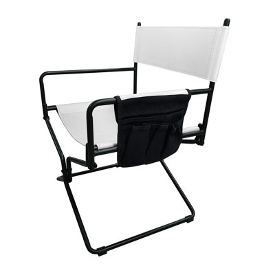 21 inches Leather Director"s Chair - Heavy Duty Folding Camping Chair for Adults,Sports,Lawn,Outdoor Fishing,Courtyard,and Outdoor Use,White