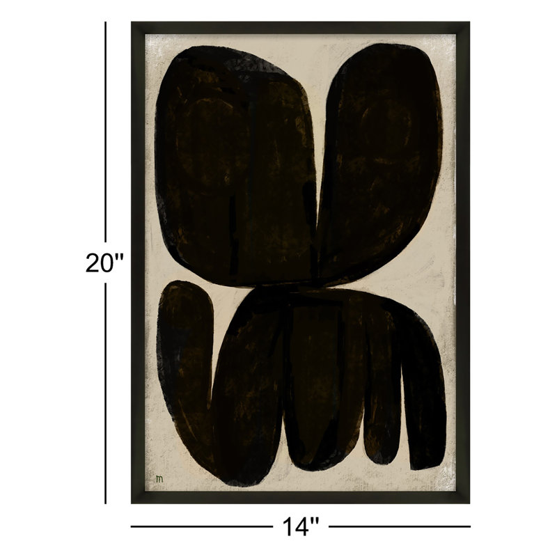 Moth Print by StudioM, 20" H x 14" W x 1.25" D, Black