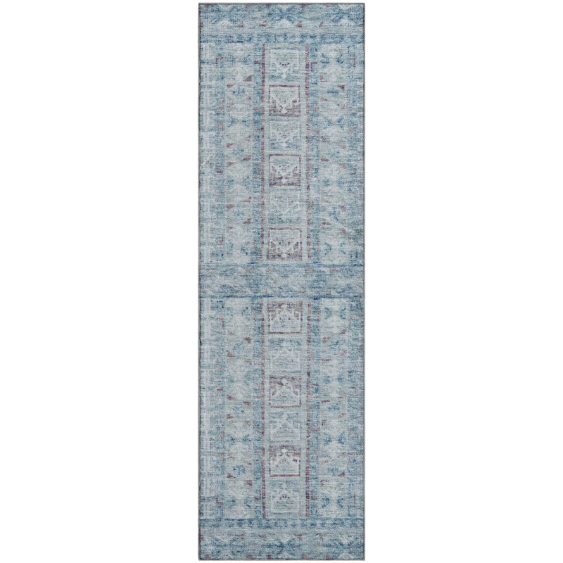 Premium Machine Washable Mayfield Striped Rug, Blue, 2'3" x 7'6" Runner