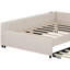Lit plateforme tapissier avec port USB et lit gigogne simple-94375233