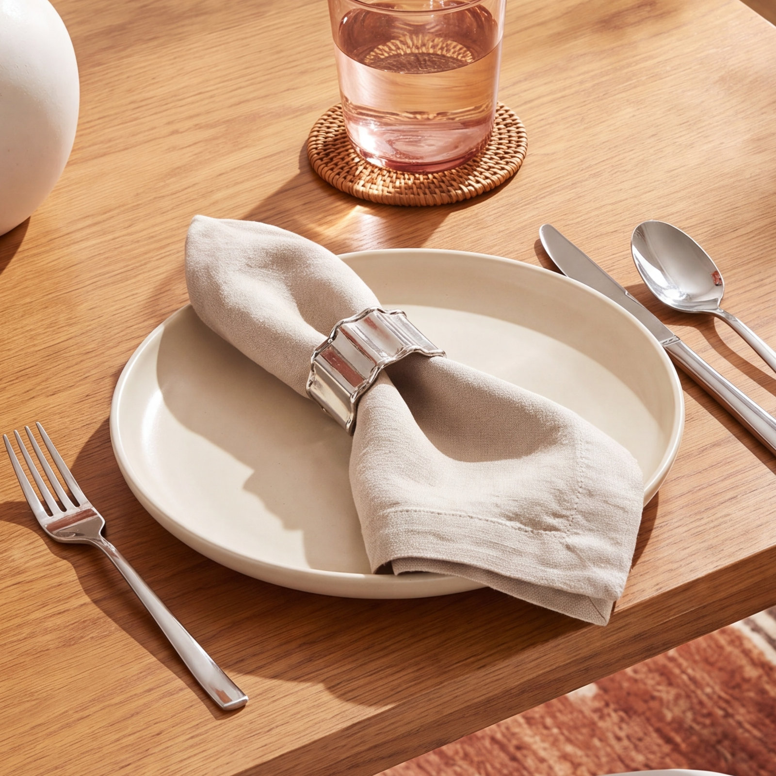 Brass Napkin Ring, Silver