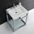 Quadras Ceramic Rectangular Console Bathroom Sink with Overflow-49617703-49610568