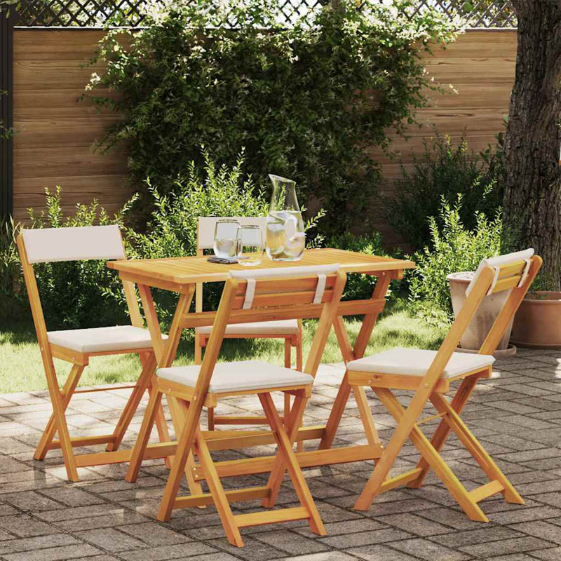 4 - Person Rectangular Solid Wood Patio Dining Set, Beige