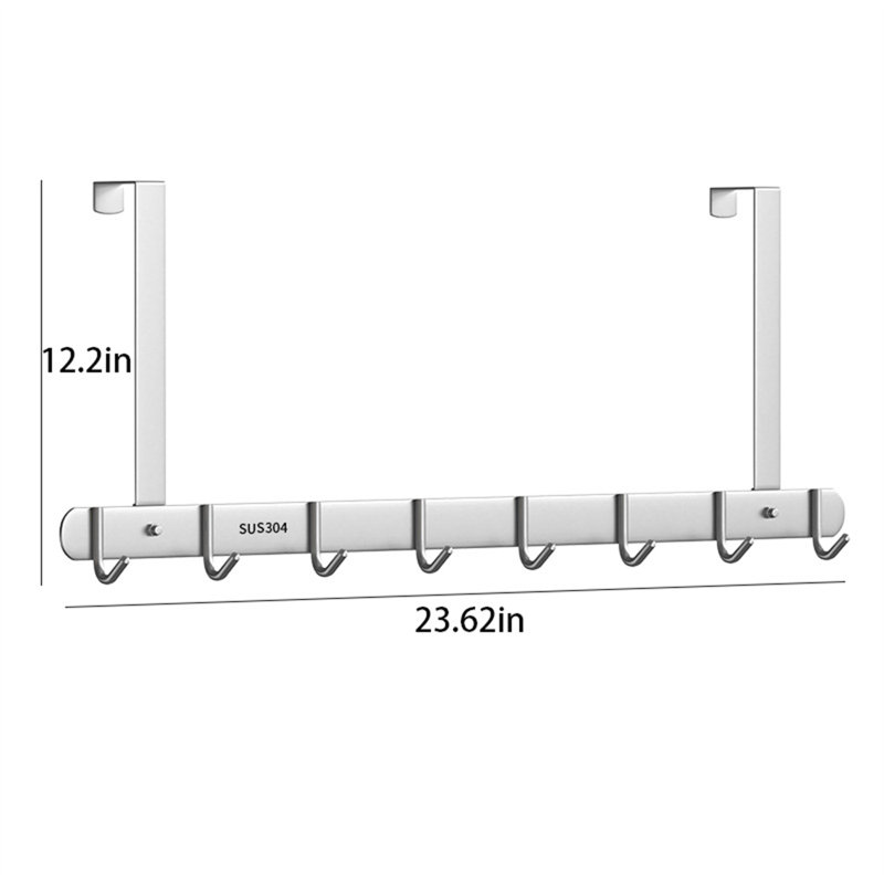 Support à crochets en acier inoxydable, H 12,2 po x l 23,62 po x P 1,77 po