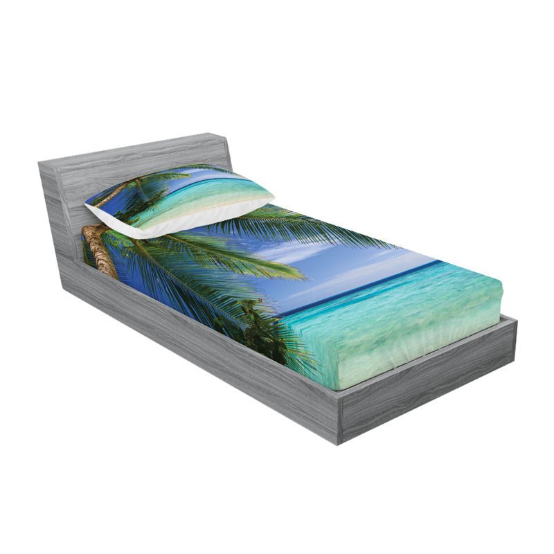 Drap-housse et coussin décoratif Ambesonne, Ensemble de draps pour lit simple TG + 3 articles 