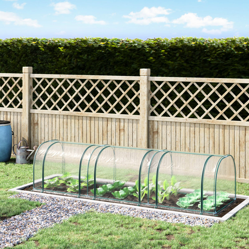 Mini Greenhouse 11'X3'x2.5', Portable With Zippered Openings, -Protective Cloth And Steel Frame For Gardening 11' X 3' 2.5' Greenhouse, Door, -Blocking Cover Strong Support