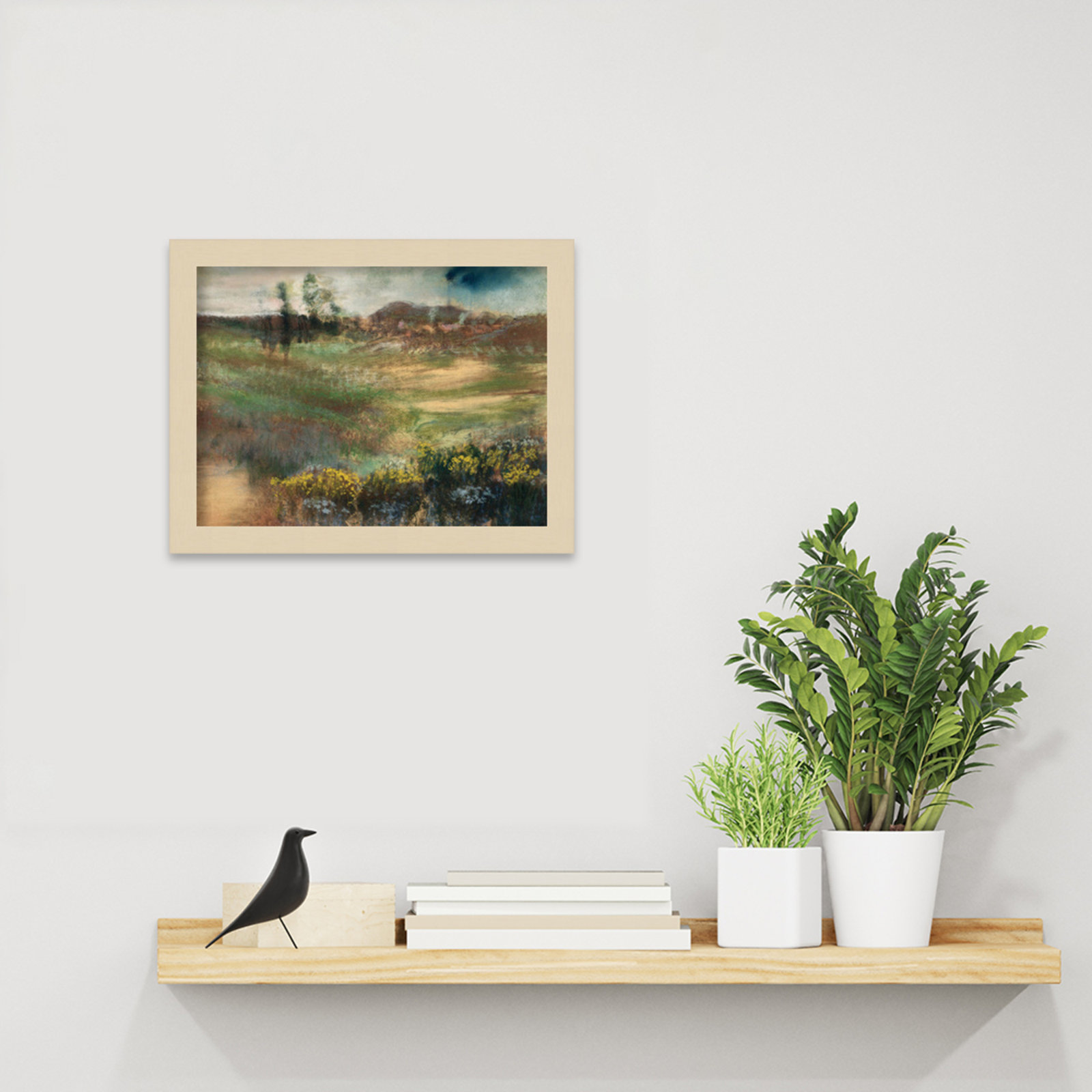 Edgar Degas's Landscape With Smokestacks 1890 by The Art Institute Of Chicago, Brown Framed, 10" H x 13" W