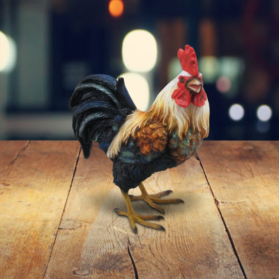5.5"H White Head Rooster Figurine