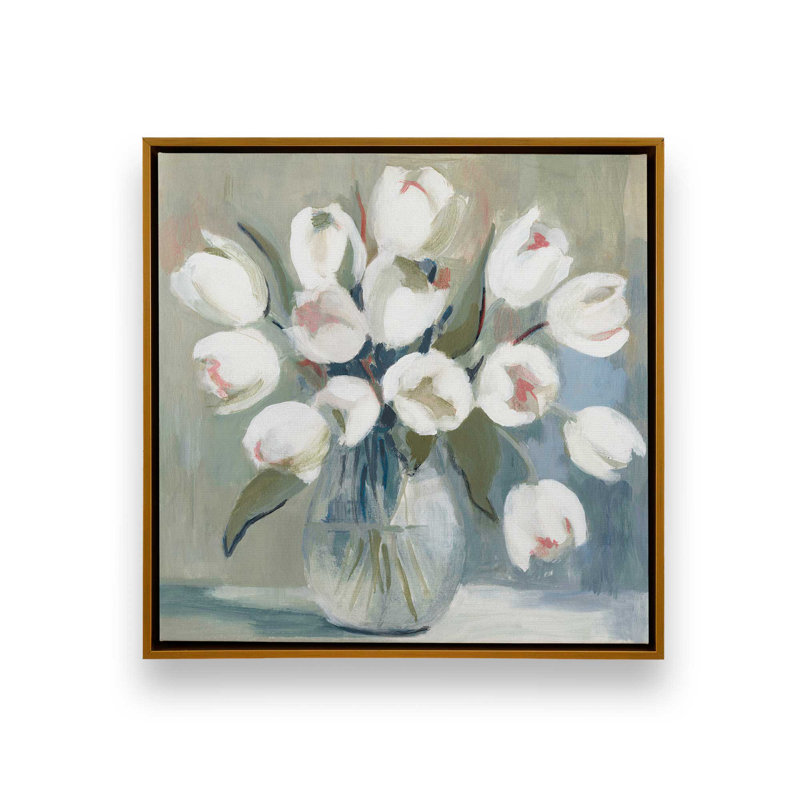 Timeless Tulips, reproduction sur toile, H 16,75 po x l 16,75 po x P 1,75 po, Cadre flottant or poli