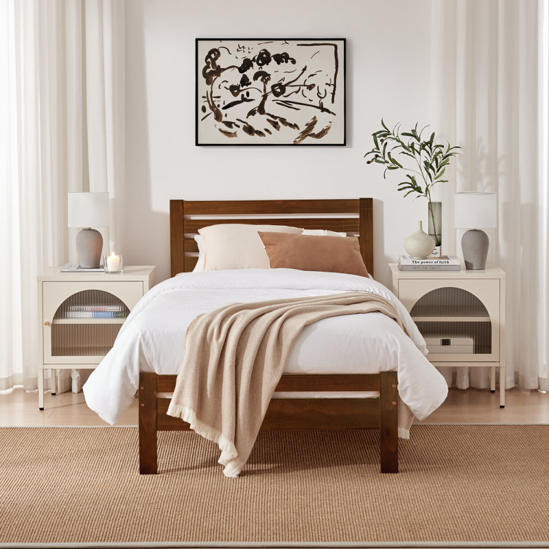 Aichele Solid Wood Bed, Walnut