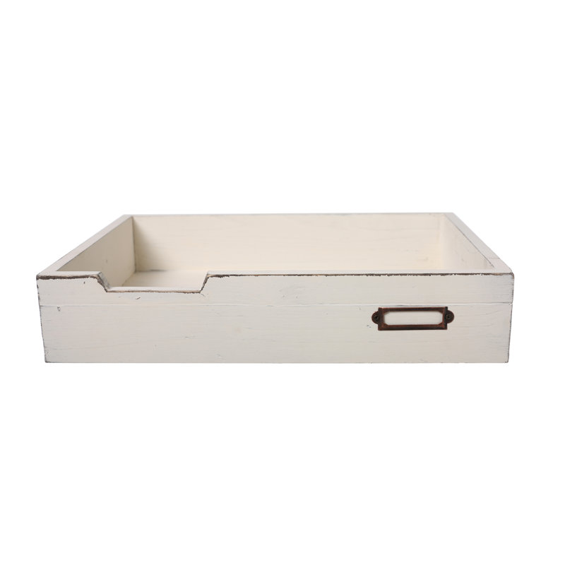 Palmerton Wooden Stackable Serving Tray Paper Organiser, White