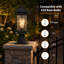 Lampadaire d'extérieur Dusk to Dawn avec adaptateur pour pilier, lanterne noire imperméable avec verre ensemencé