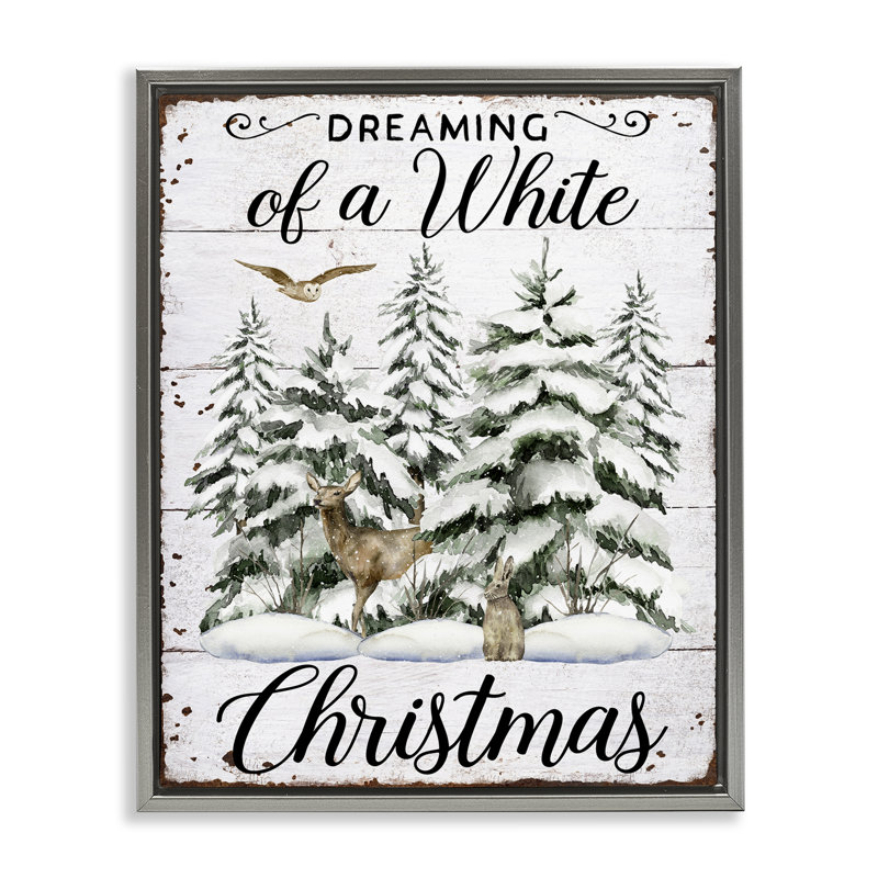 Art mural blanc sur toile "Forêt de Noël blanche" par Creatif Belle