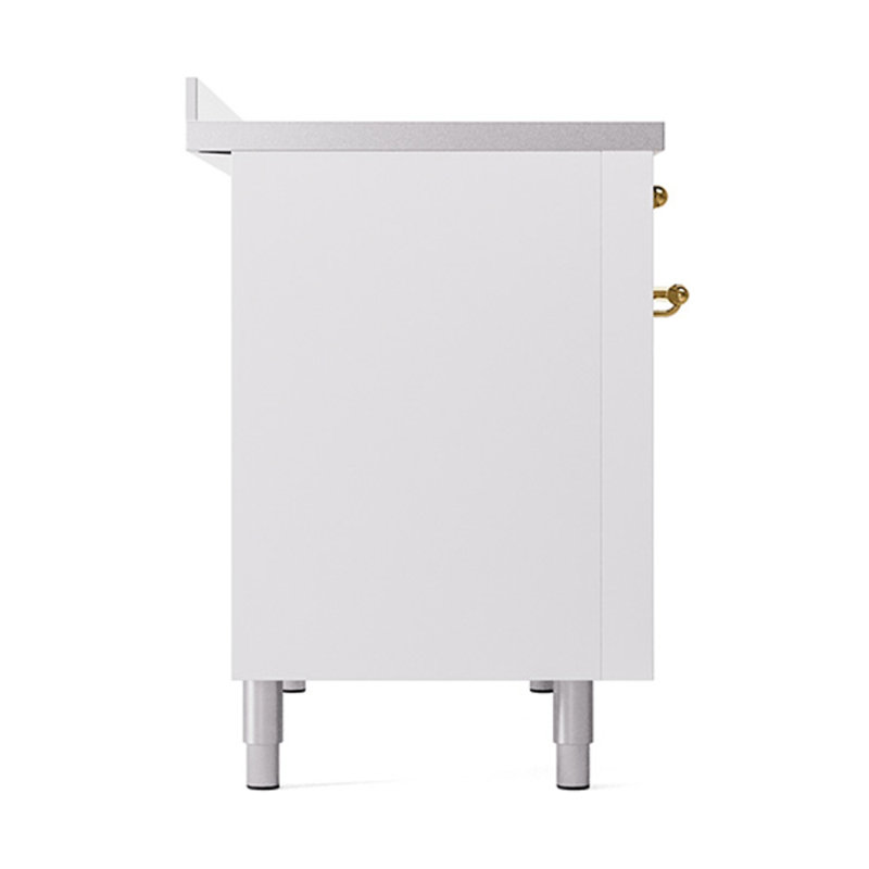 ILVE Nostalgie II 48 in Induction Range, White/Brass