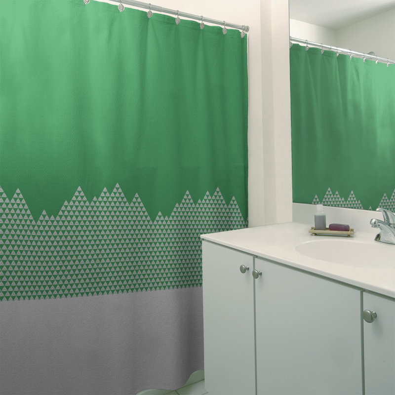 Rideau de douche simple Mountain, Vert