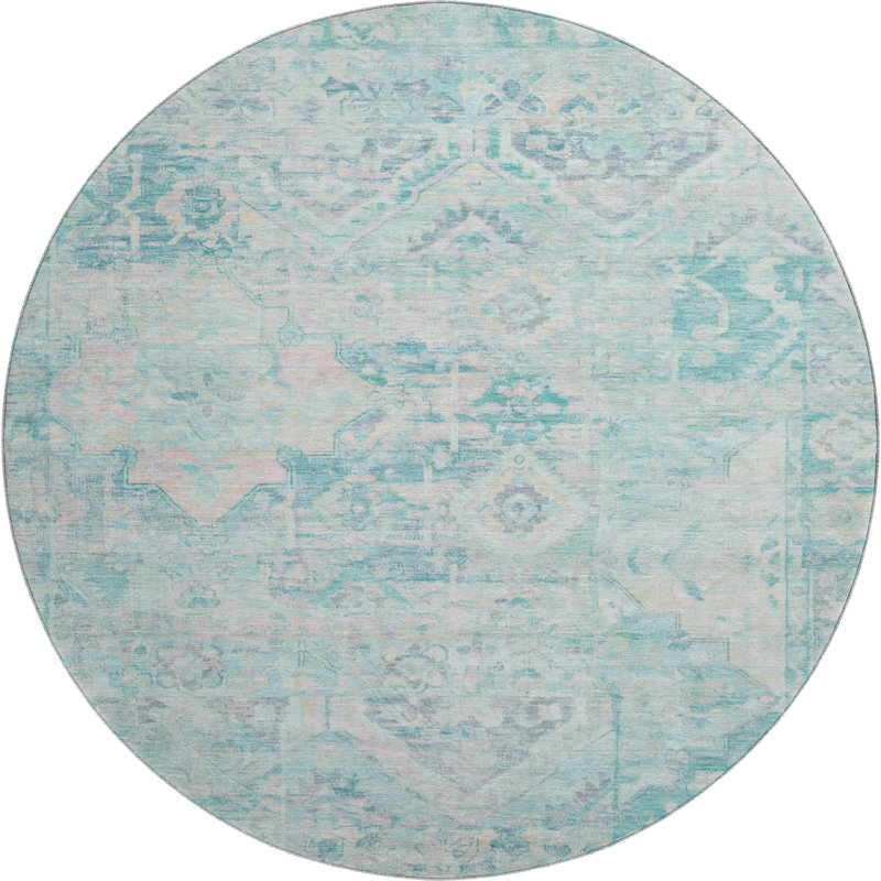 Tapis de qualité supérieure lavable à la machine Varasteh AMF1664 Global, Rond 8 pi